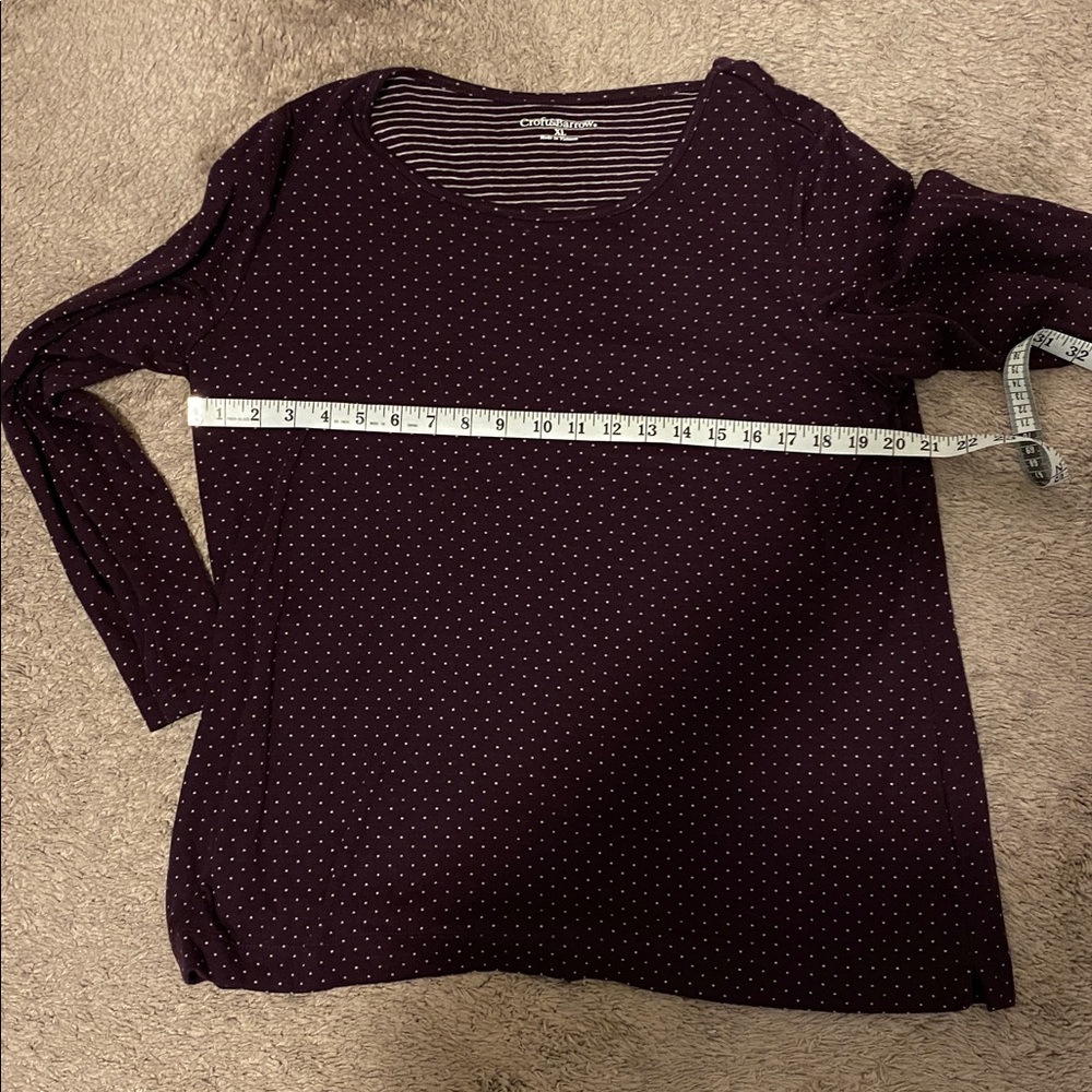 4/$20 purple polka dot long sleeve top - Picture 6 of 9